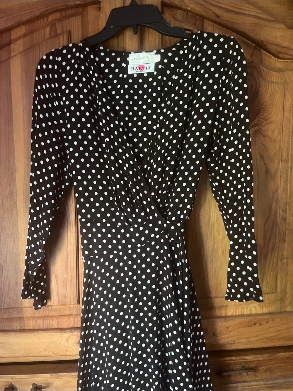 Zimmermann Black Polka Dot Wrap Midi Dress - Picture 2 of 5